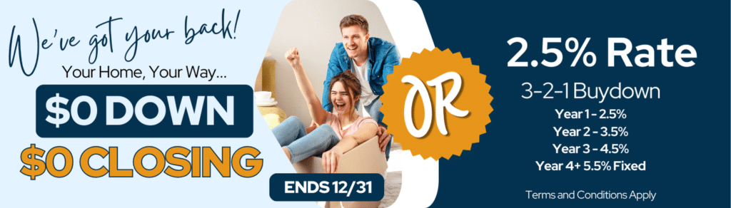 Lillian Homes $0 Down, $0 Closing promotion ends 12/31/24